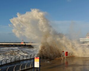 flooding from overtopping in Blackpool in January 2014, thanks to Mel Jones Photography