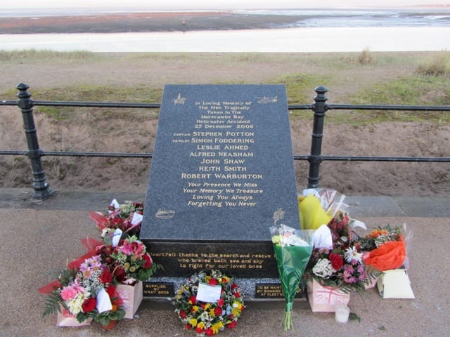 Memorial to Morecambe Bay Helicopter tragedy at Fleetwood