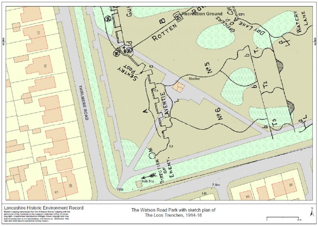 Watson Road Trench Map. Copyright: Lancashire County Council Archaeological Service