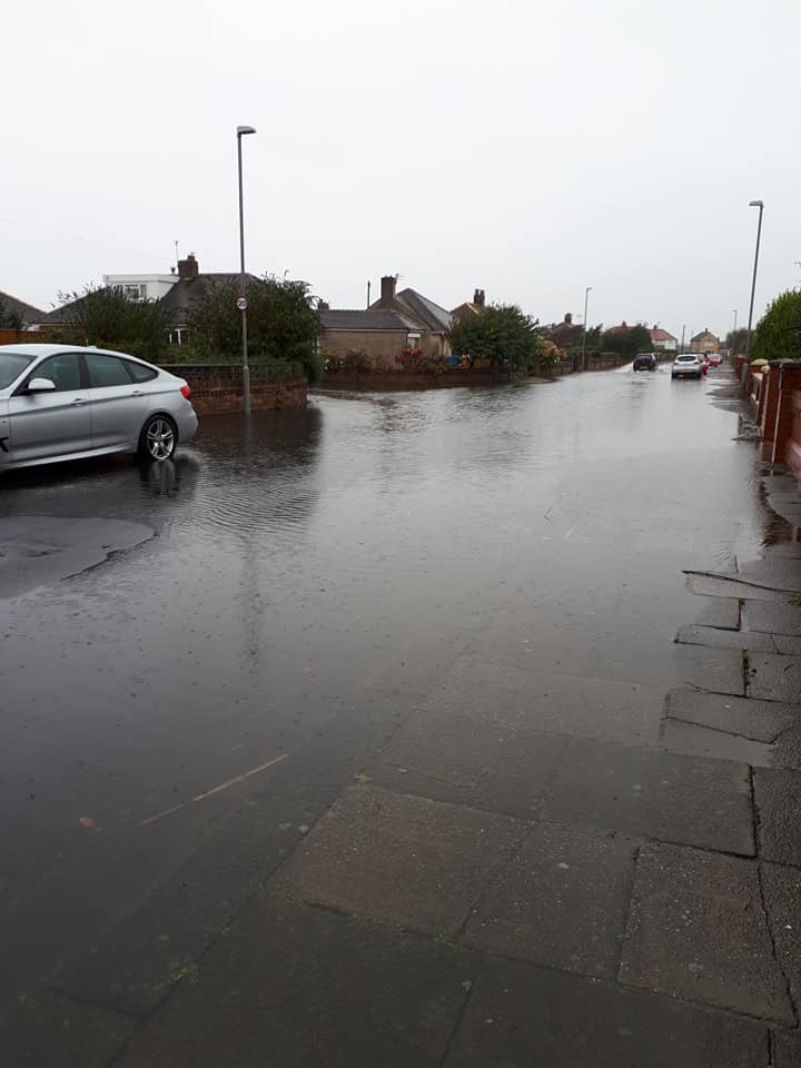 Rainwater floods in Cleveleys