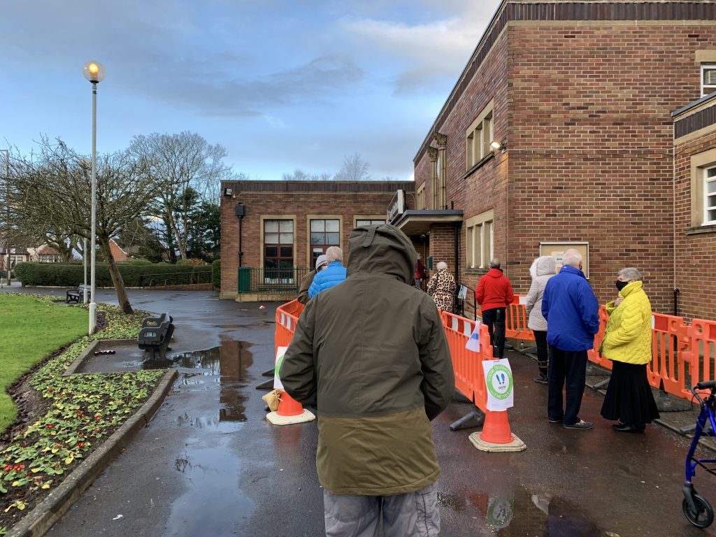 Queueing for the covid vaccine
