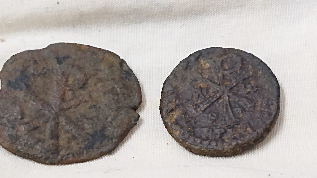 Roman coins found while metal detecting
