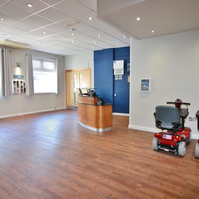 Reception with scooters to hire