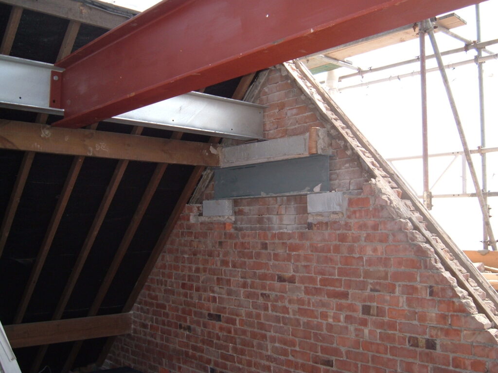 Primed and galvanised internal steelwork