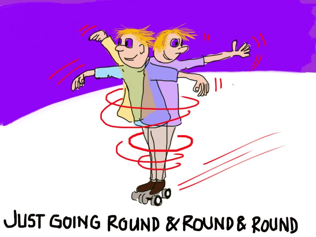 We get onto some funny things in our house. Goodness knows how we got onto it, but we started talking about perpetual motion... !