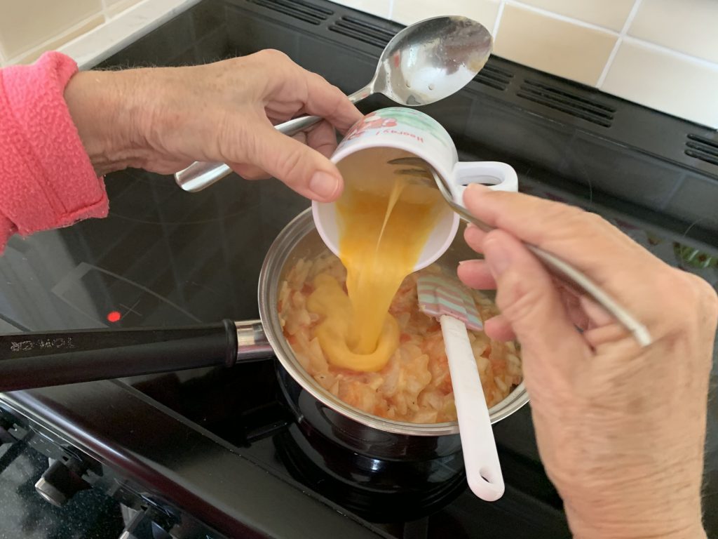Add an egg to the mixture