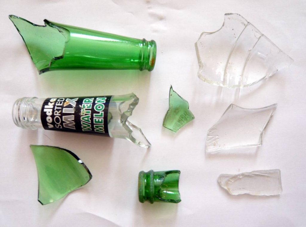 Glass removed from the beach while metal detecting