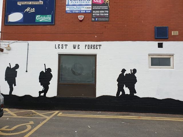 Marking the WW1 centenary in 2018 at Cleveleys British Legion