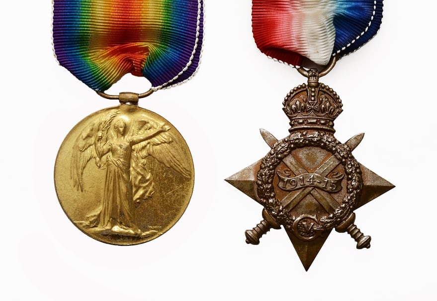 WW1 medals awarded to Richard Bishop - Chrissies War