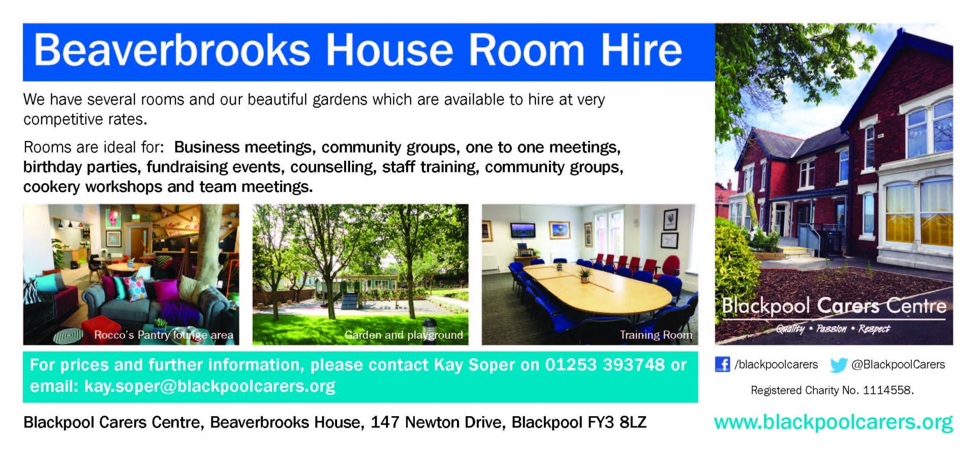 Room hire at Blackpool Carers Centre