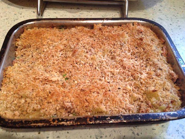 Tuna crunch pasta bake from Feed your Family for £20 week Facebook page