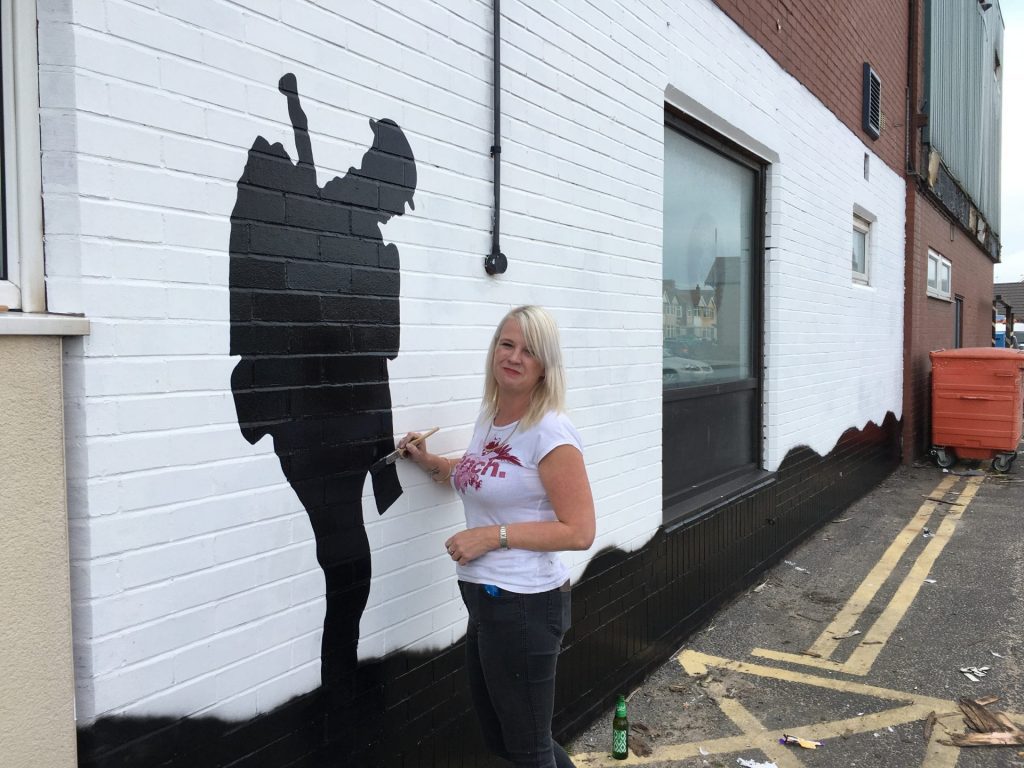 WW1 Centenary mural at the British Legion in Cleveleys