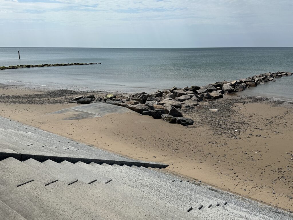 Completed groyne and crossover ramp at Cleveleys beach