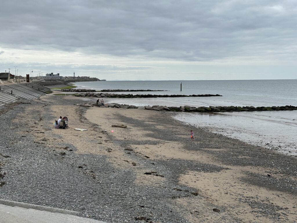 Beach at the end of Cleveleys high street, see how the beach material is building up