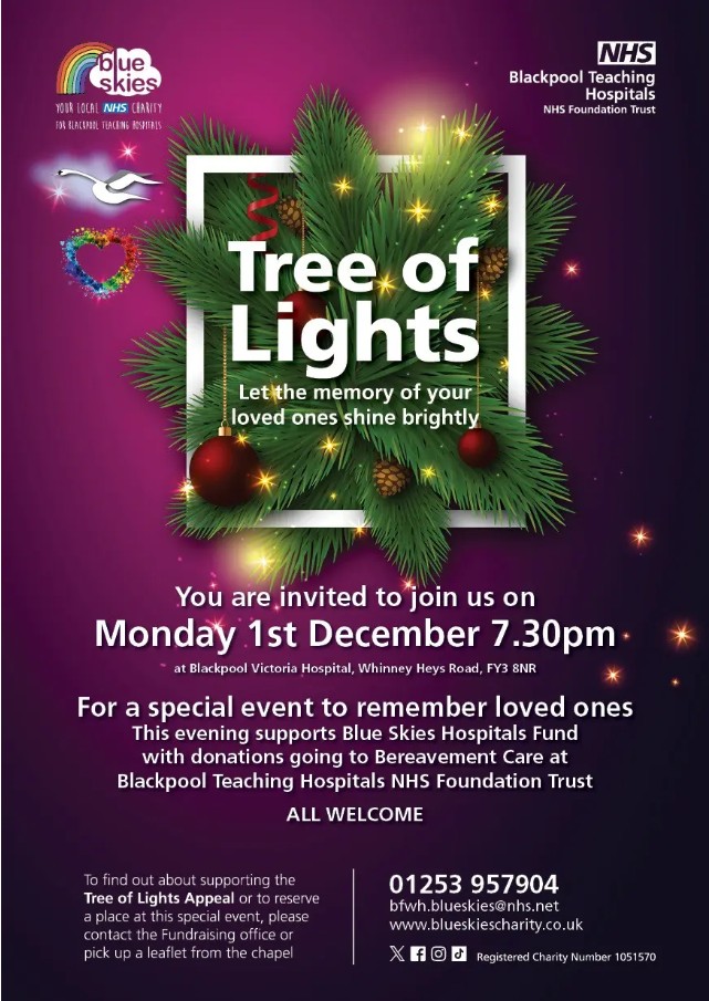 Tree of Lights at Blackpool Victoria Hospital