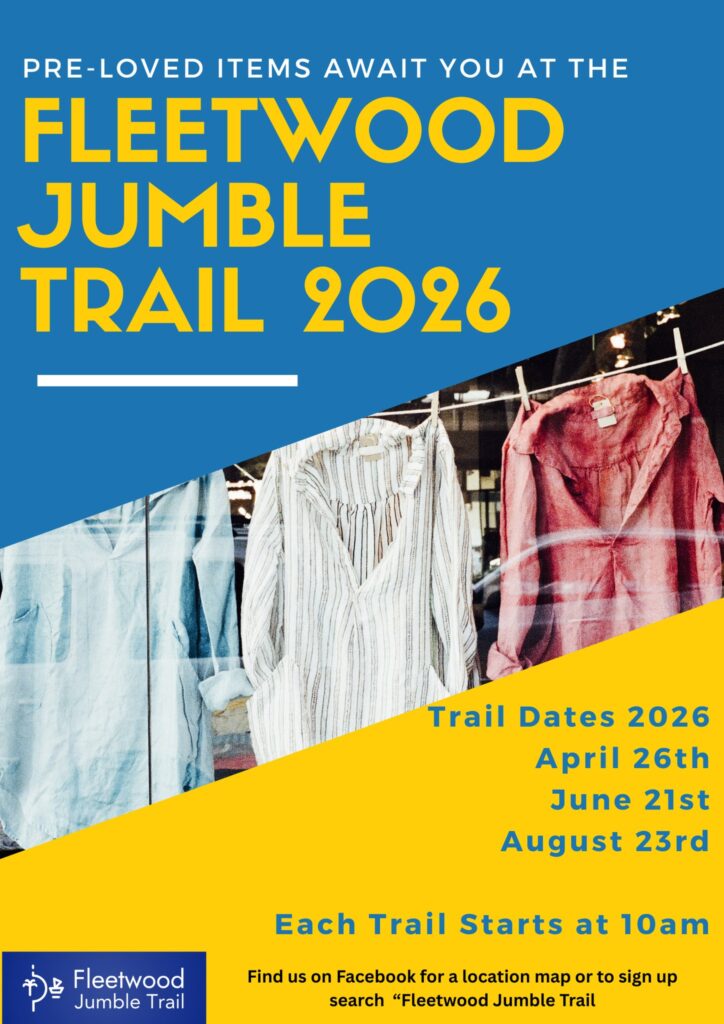Recycle and re-home your pre-loved items, and follow the Fleetwood Jumble Trail from house to house to pick up a bargain!