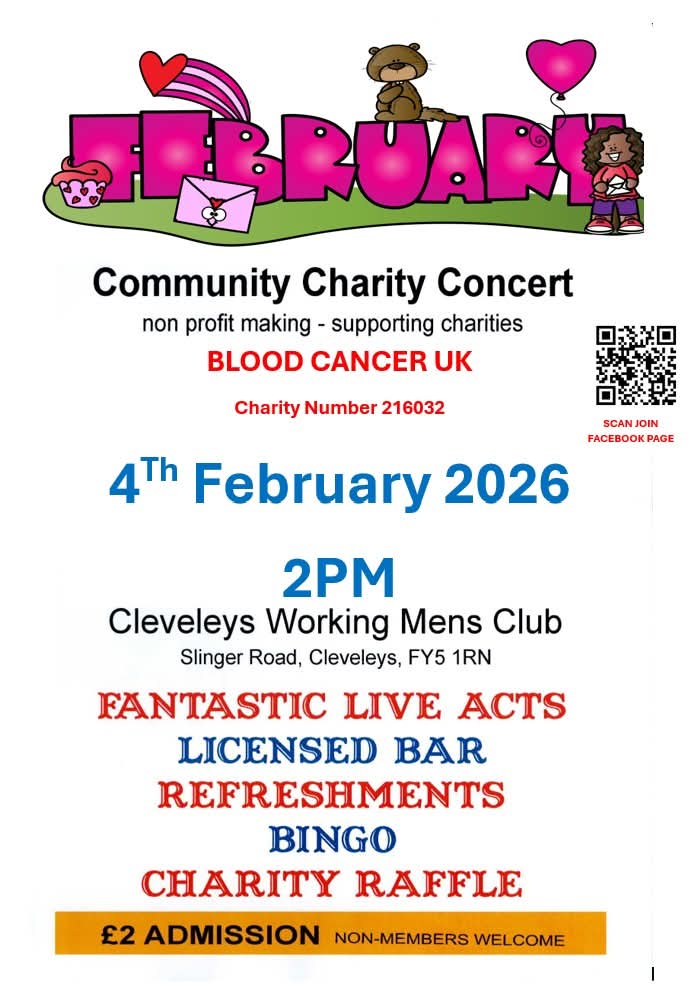 Community Charity Concert at Cleveleys WMC