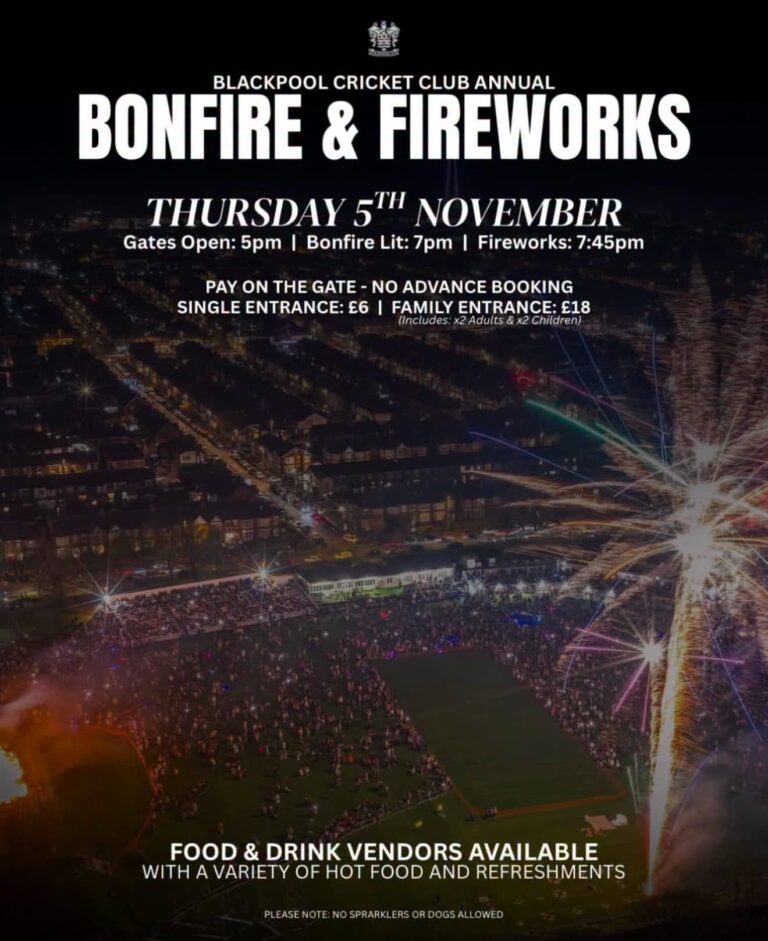 Bonfire and Fireworks at Blackpool Cricket Club